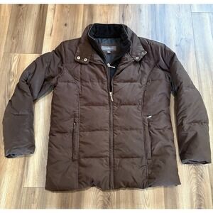 Liz Claiborne Chocolate Brown Down Puffer Coat Women's Sz Medium
